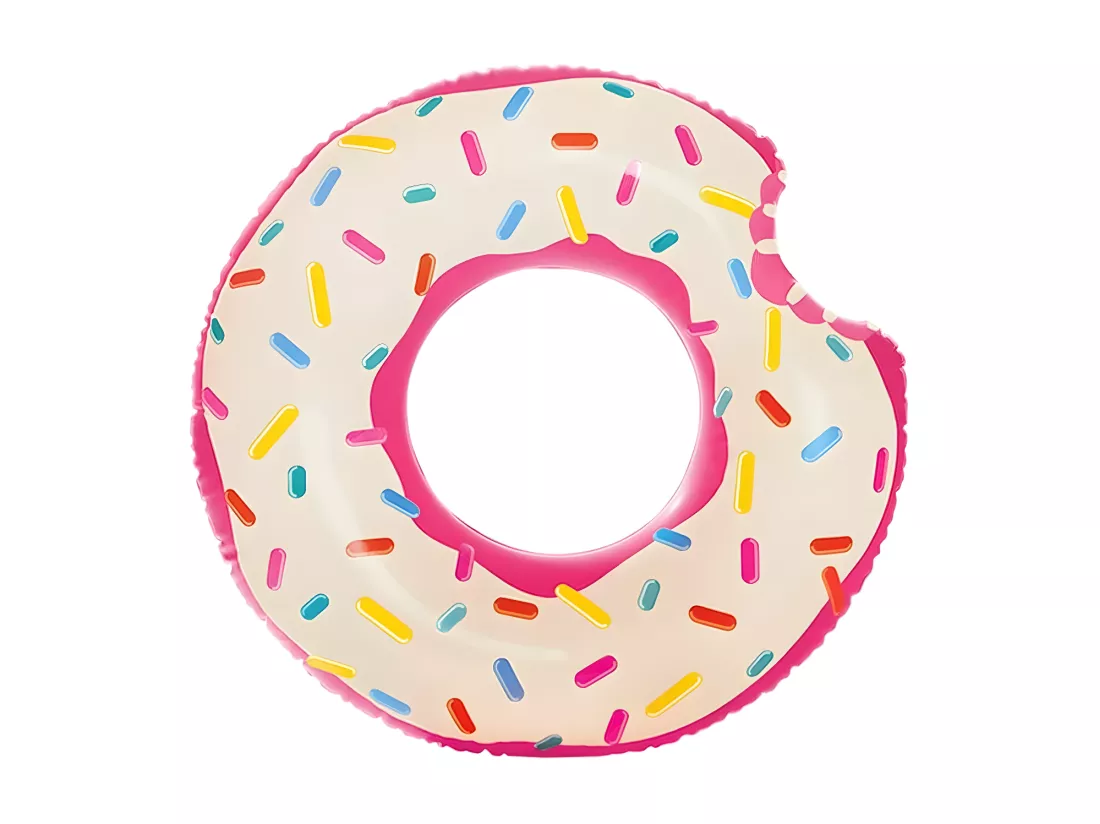 Bouée donut croqué - D 94 cm x H 23 cm - Rose