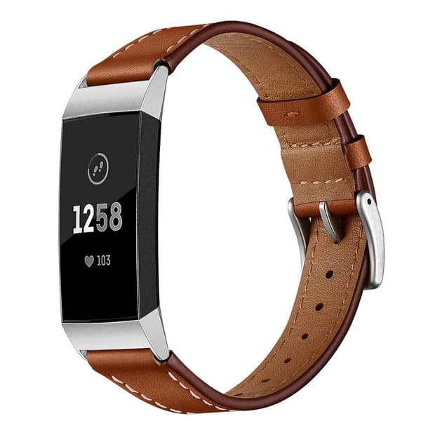 INF Reim til Fitbit Charge 3/4 i brunt skinn