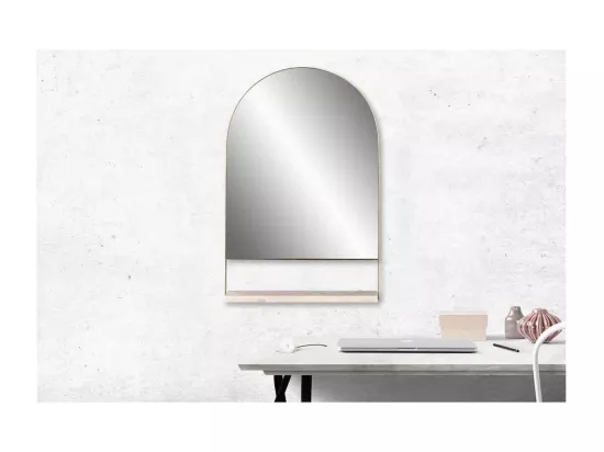 Miroir Mural & Étagère Design 