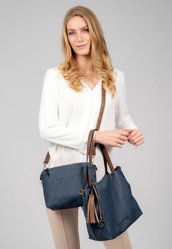 Emily & Noah Elke Bag in Bag Shopper M Blue Taupe