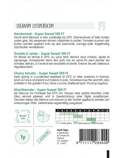 Hortitops Kerstomaat Super Sweet 100 F1 - Groentezaden - 200 g