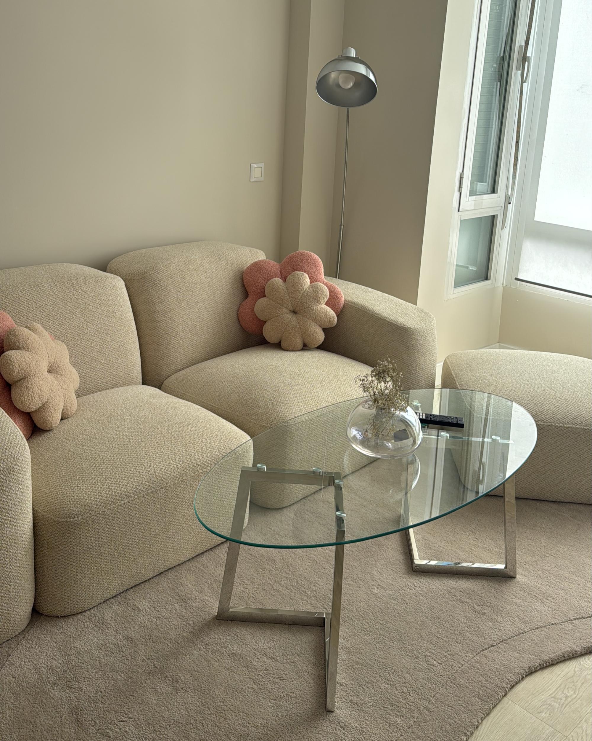 Salontafel FRESNO Glas Zilver