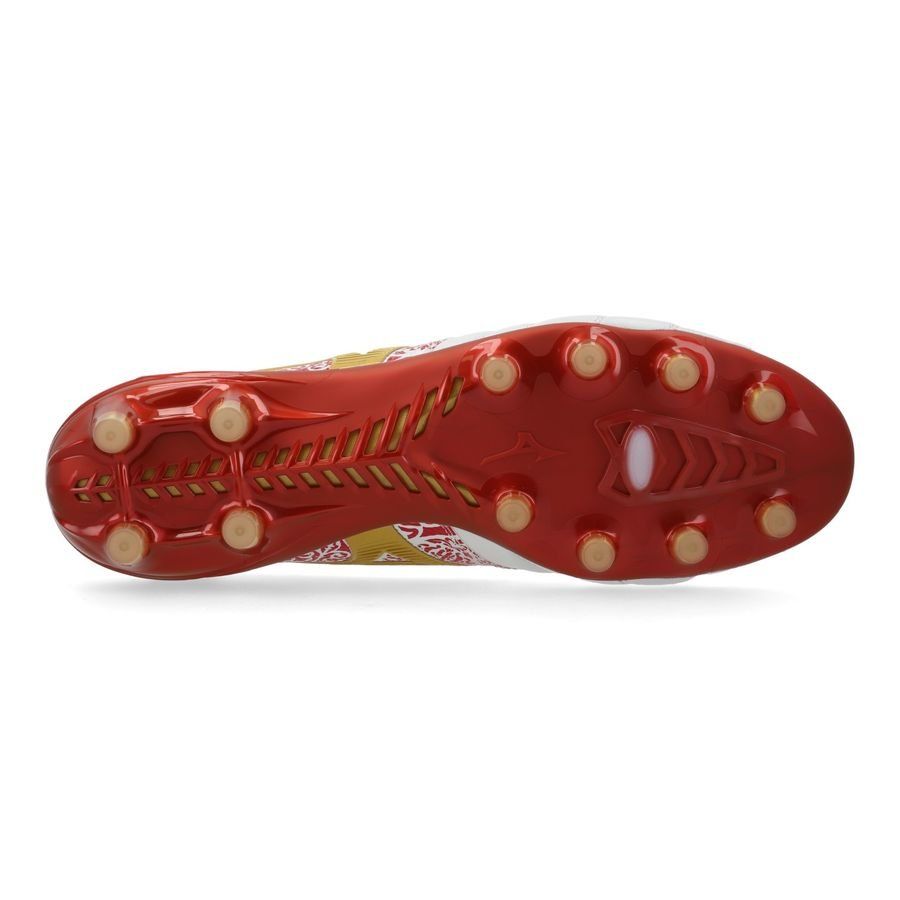 Mizuno Morelia Neo IV Beta Made in Japan FG/AG Sergio Ramos 4 Vol. lll - Blanc/Doré/Rouge ÉDITION LIMITÉE