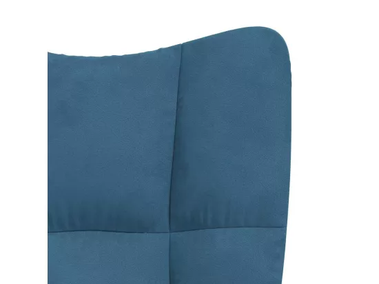 Chaise à bascule avec repose-pied Bleu Velours