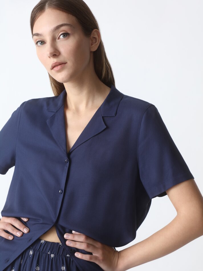 Conjunto de pijama estampado - Azul-marinho