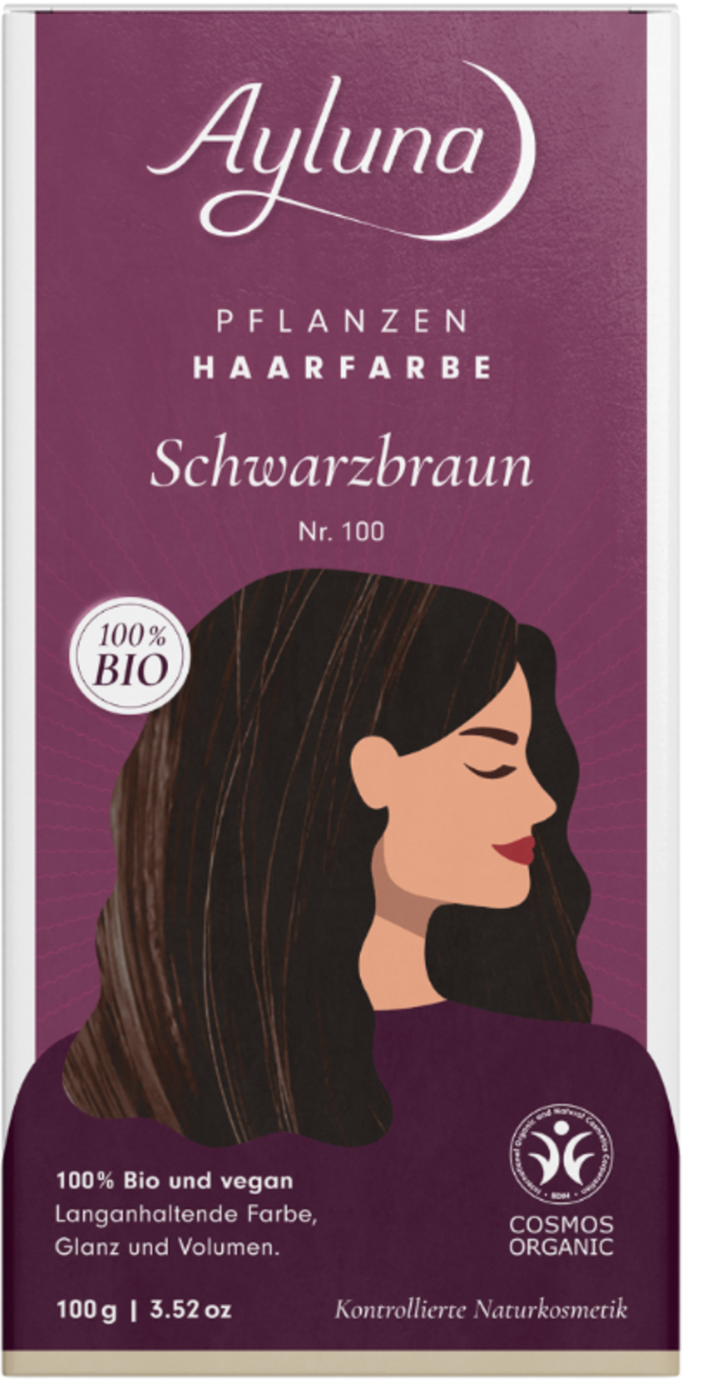 Ayluna  Pflanzenhaarfarbe Schwarzbraun, 100 g