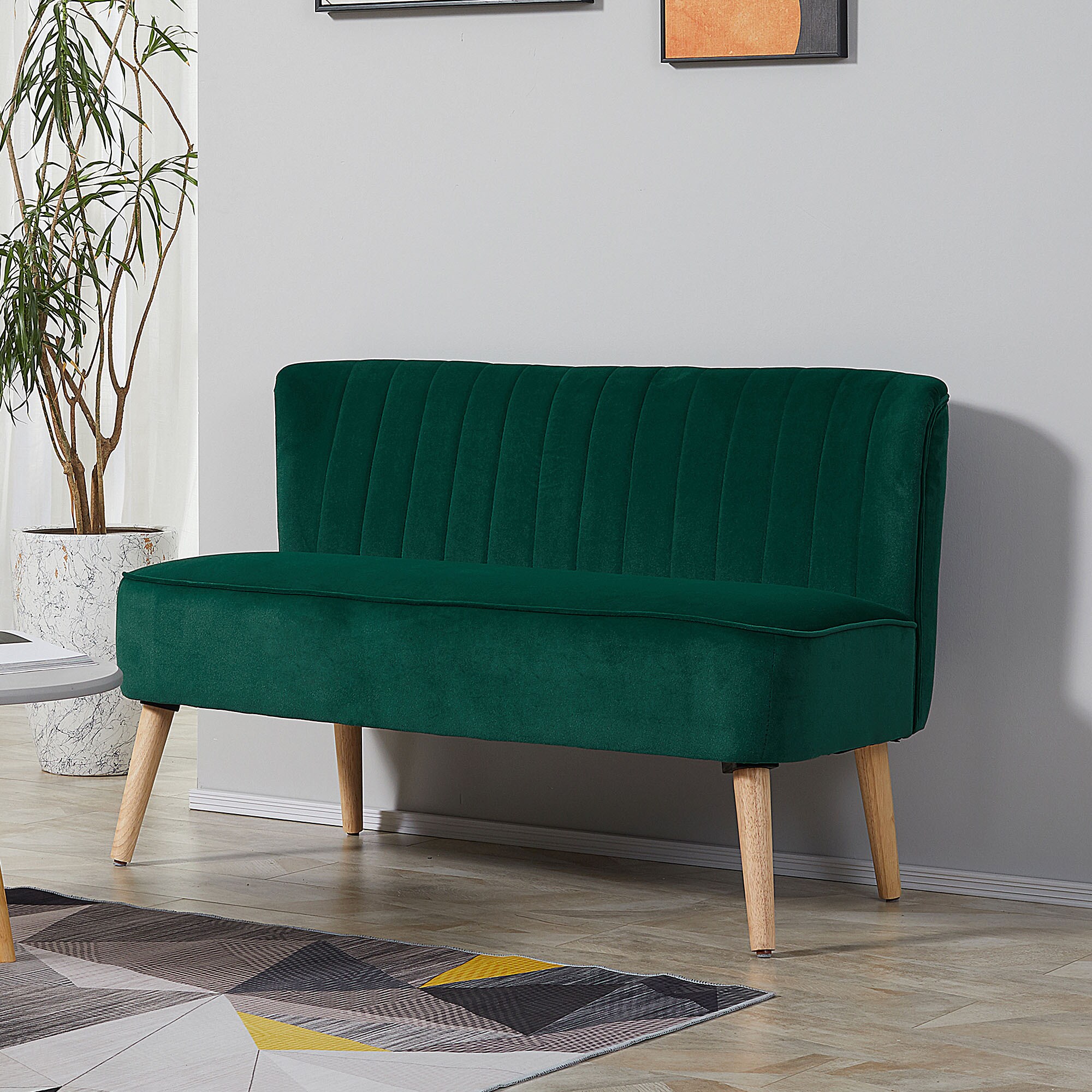 HOMCOM 2 Sitzer mit weicher Polsterung 117 x 56,5 x 77 cm (BxTxH)
