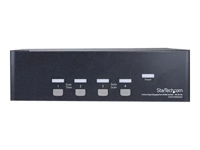 StarTech.com DisplayPort KVM - 4 port - 4K 60Hz - Dual Monitor KVM - DisplayPort Switch - KVM DisplayPort - Desktop KVM Switch (SV431DPDDUA2) - KVM / audio / USB switch - 4 x KVM / audio / USB - 1 lokalbruger - monterbar på stativ, desktop