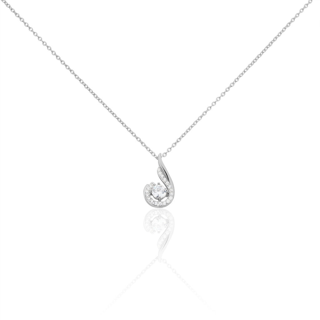 Collier Indian Drop Argent Blanc Oxyde De Zirconium