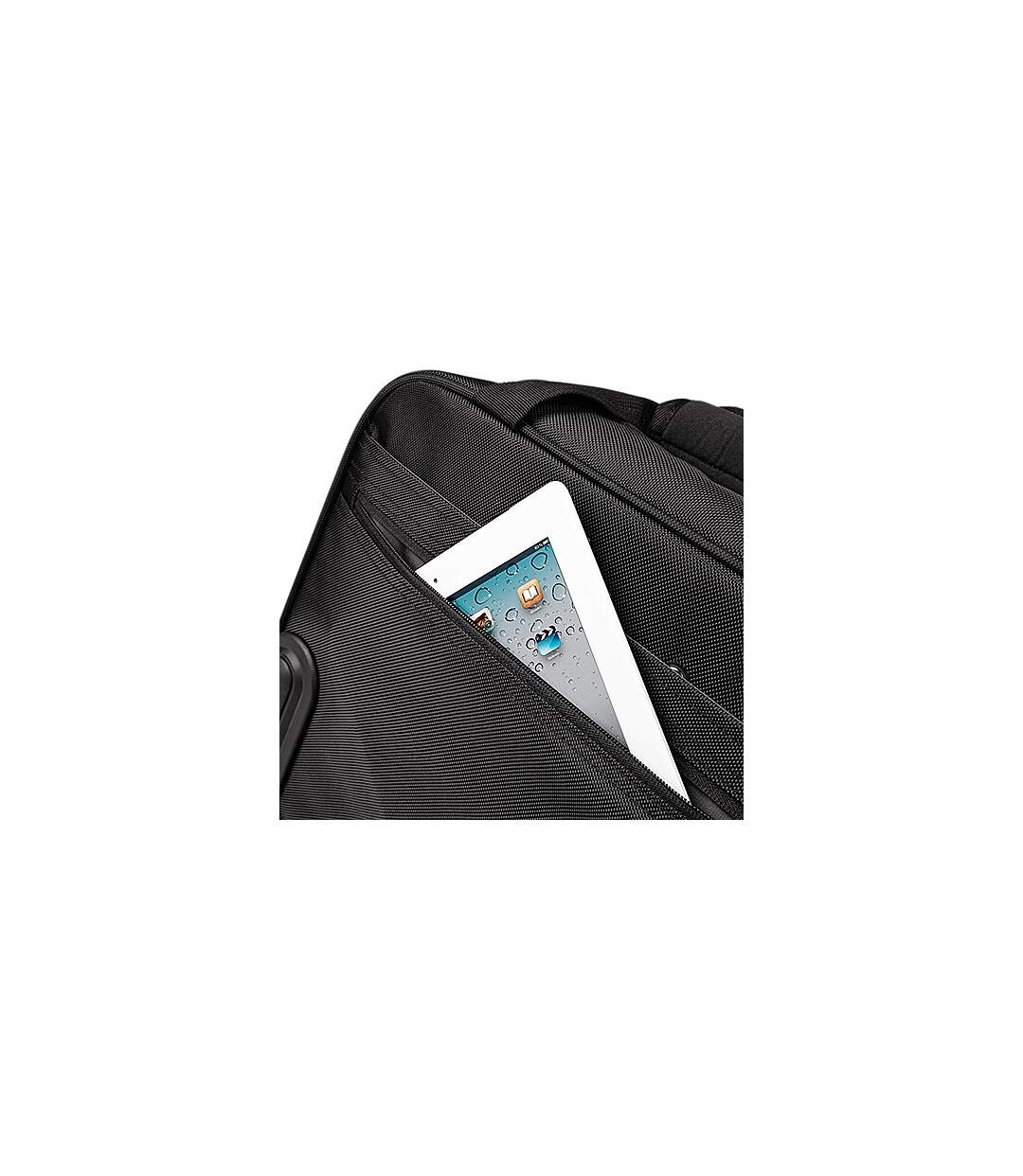 Valise cabine trolley - poche spéciale laptop - QD973 - noir
