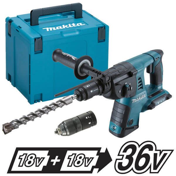 Makita DHR264RF4J 36V (2x18V) Li-ion accu SDS-plus combihamer set (4x3.0Ah) in Mbox