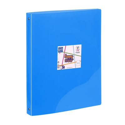 Viquel Happy Fluo - Classeur 4 anneaux - Dos 35 mm - A4 - pour 250 feuilles - disponible dans différentes couleurs