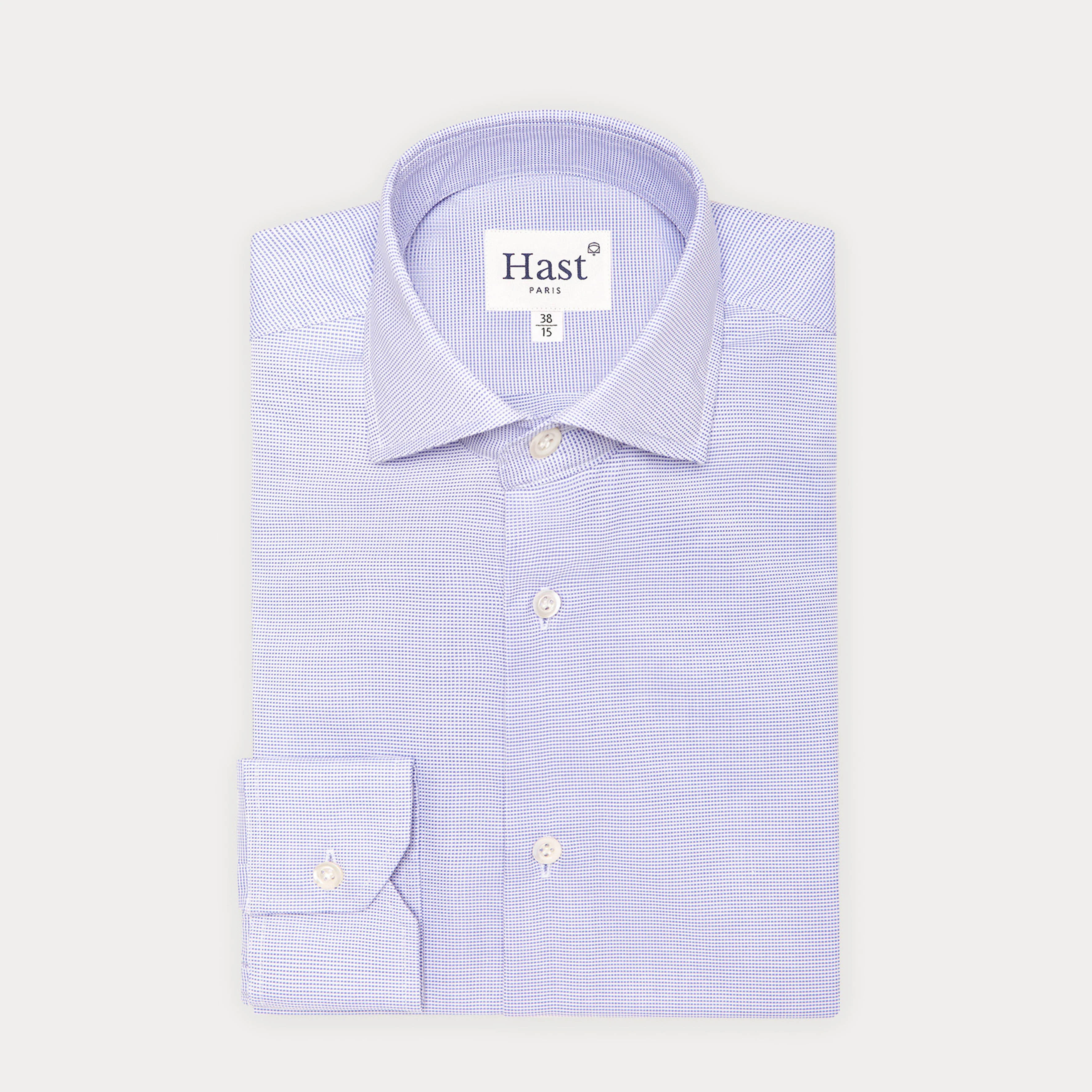 Premium double-twisted blue flea-foot Oxford shirt