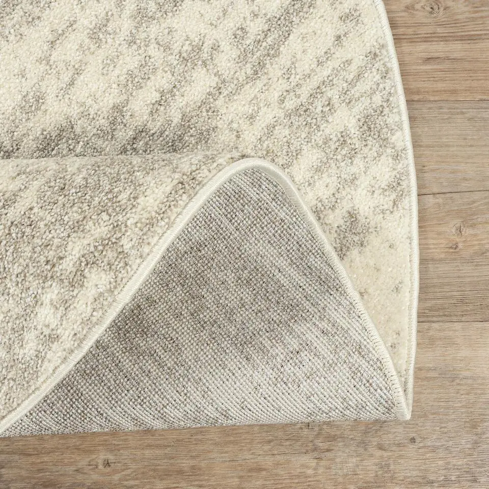 Relax Oslo - Laagpolig Effen Vloerkleed - Creme - 150 CM ROND