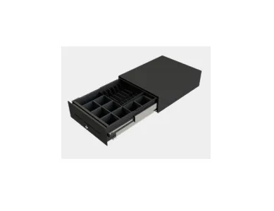 APG Cash Drawer FLEX-0389, Elektronisk pengeskuffe, Stål, Sort, 12/24 V, 330 mm, 427 mm