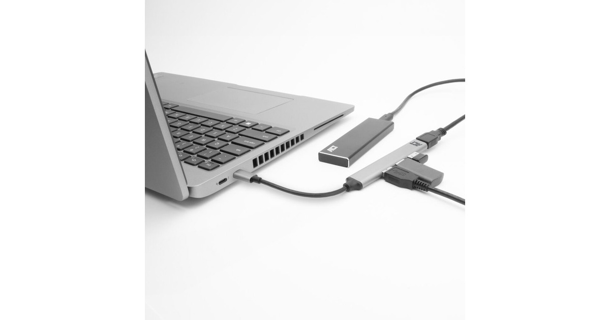 ACT ConnectivityUSB-C hub, 3x USB-A 2.0 en 1x USB-A 3.0 usb-hub  (Aluminium)