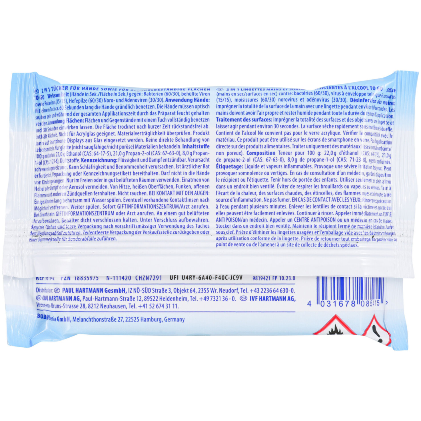 Sterillium 2in1 wipes 15 Stück