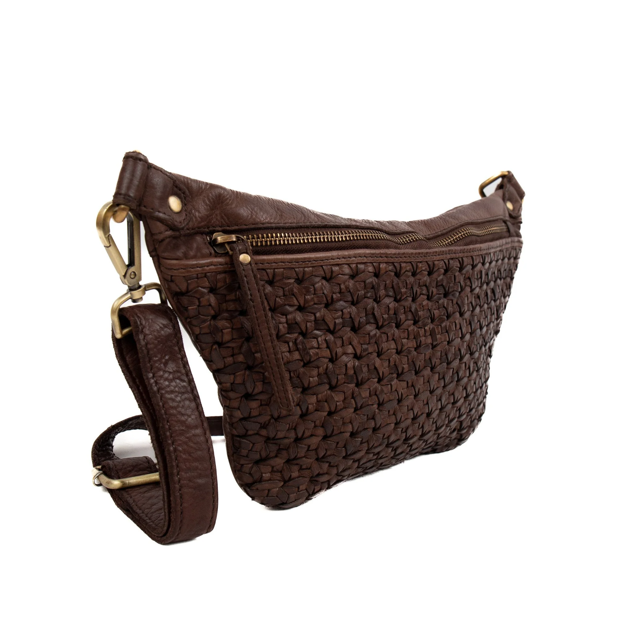 Bear Design Milano Justo Heup-/ Schoudertas Ariana Gevlochten Brown MJ1548B
