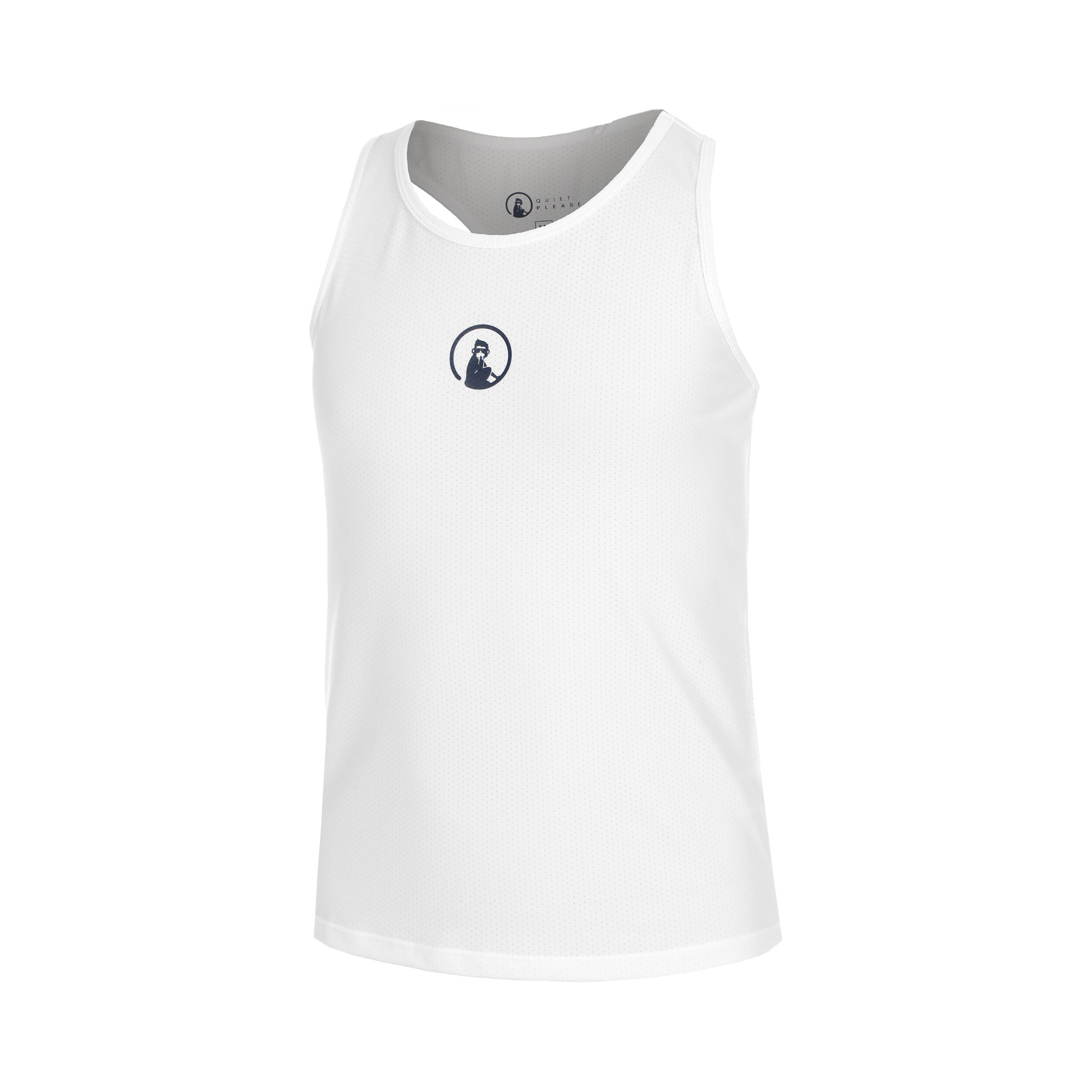 Quiet Please Racerback Débardeur Tank Top Filles - Blanc , Bleu Foncé