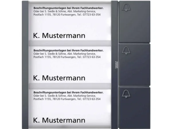 Trykknapmodul TM 612-3 AG antracitgrå (210004999-00)