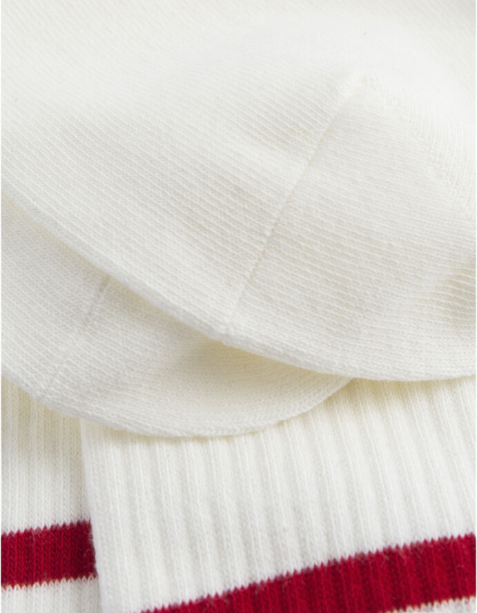Les Deux William Stripe 2-Pack Socks Råhvid