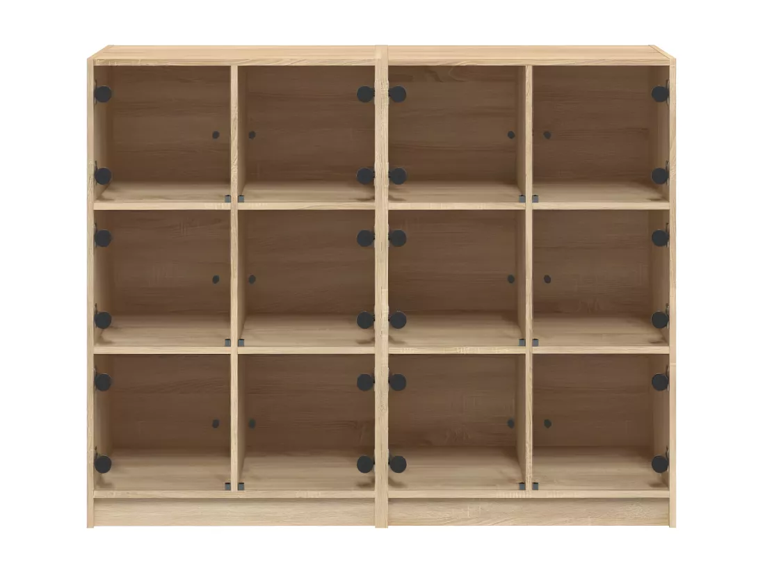 Bibliothèque avec portes chêne sonoma 136x37x109 cm