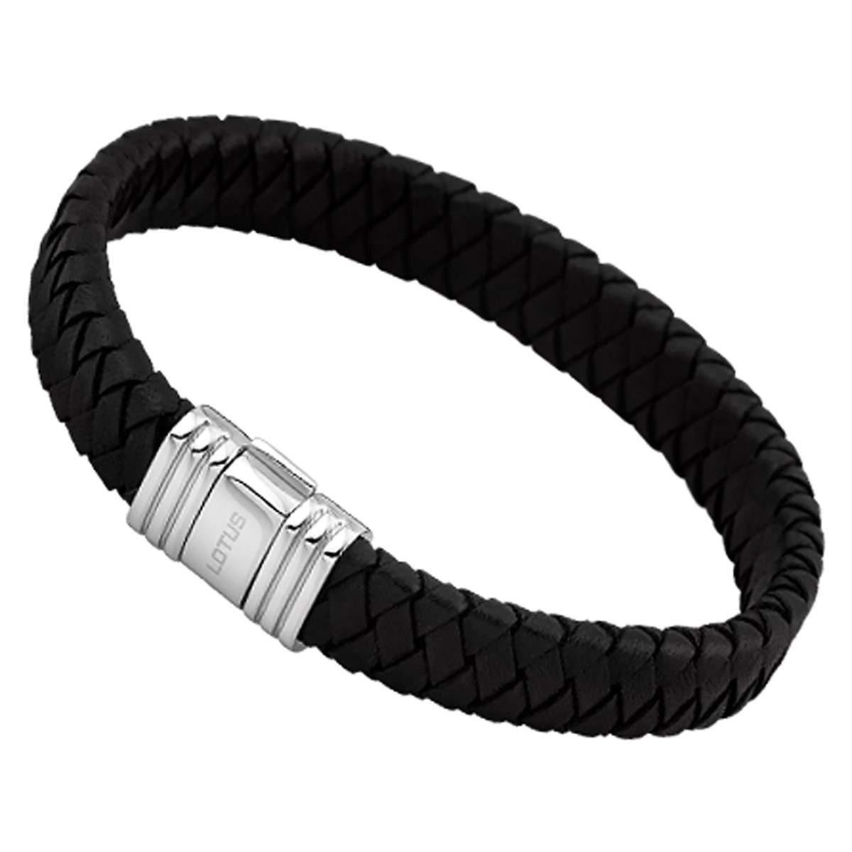 Bracelet homme Lotus Collection Style Cuir NoirTressé