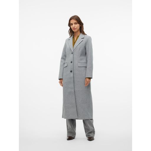 Vero Moda Vincemilan Lang Frakke, Light Grey Melange, XL