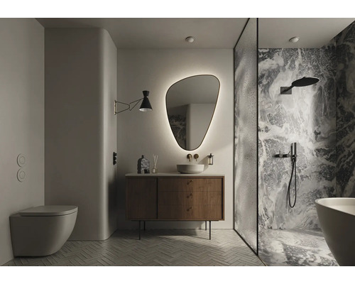 Jungborn LED-spiegel met frame, drievoudig, BxHxD 68,5x95,5x2,4 cm, goud