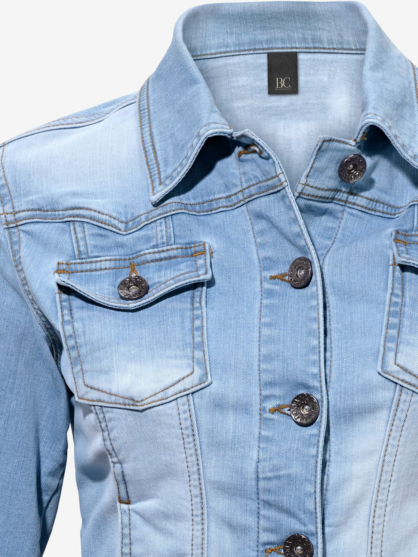 Veste en jean effet délavé et usé