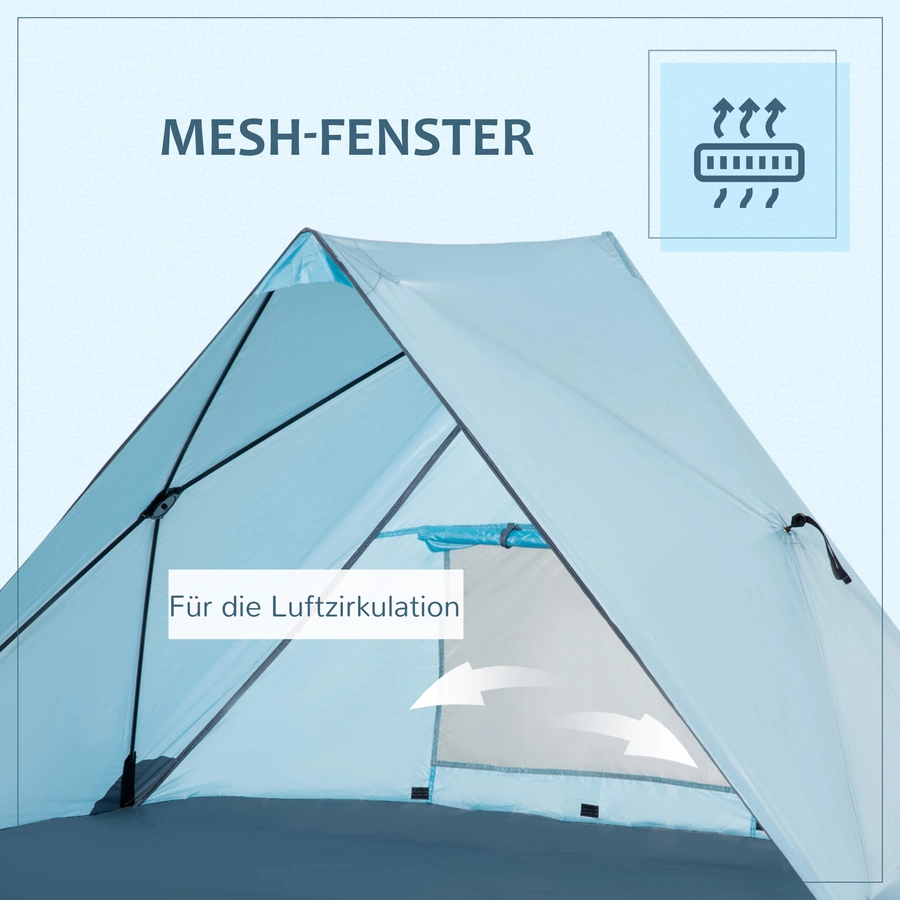 Outsunny Strandzelt mit Wasserdicht- und UV-Beständigkeitsfunktion blau