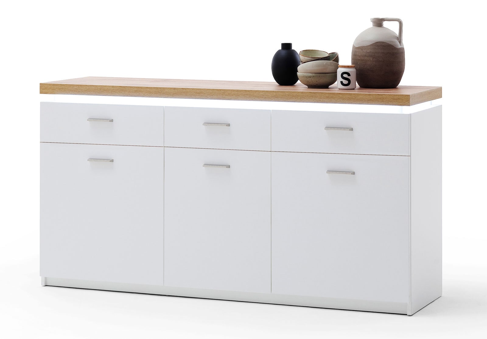 Sideboard AARON weiß/ braun