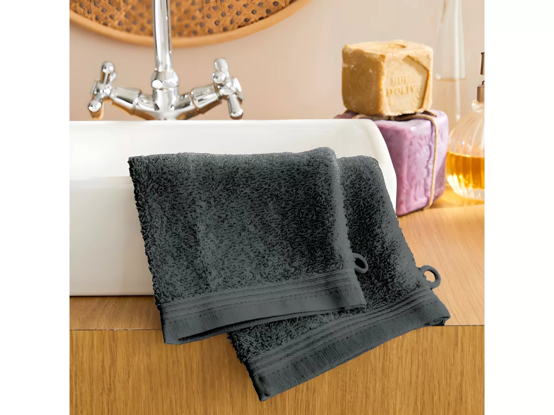 Lot de 2 gants de toilette 