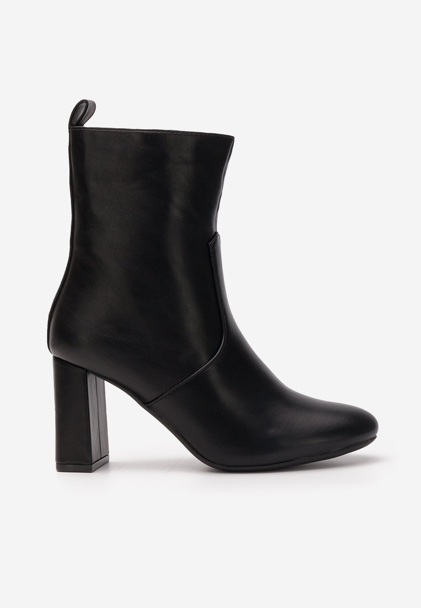 Bottines à gros talon noires Belleza