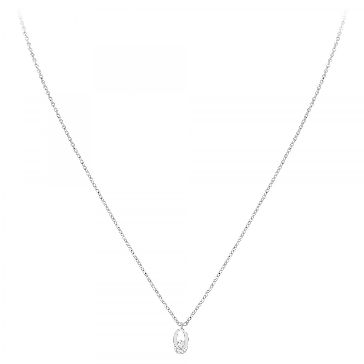 Collier alphabet lettre O SC Crystal orné d'un Zirconium