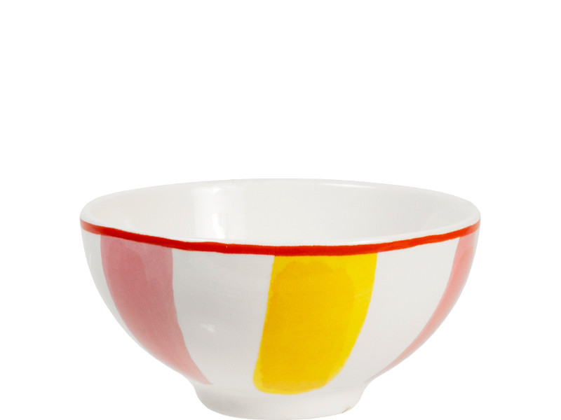 Kom op voet 11.5cm Even Bijkletsen Everyday Stripes Pink Yellow