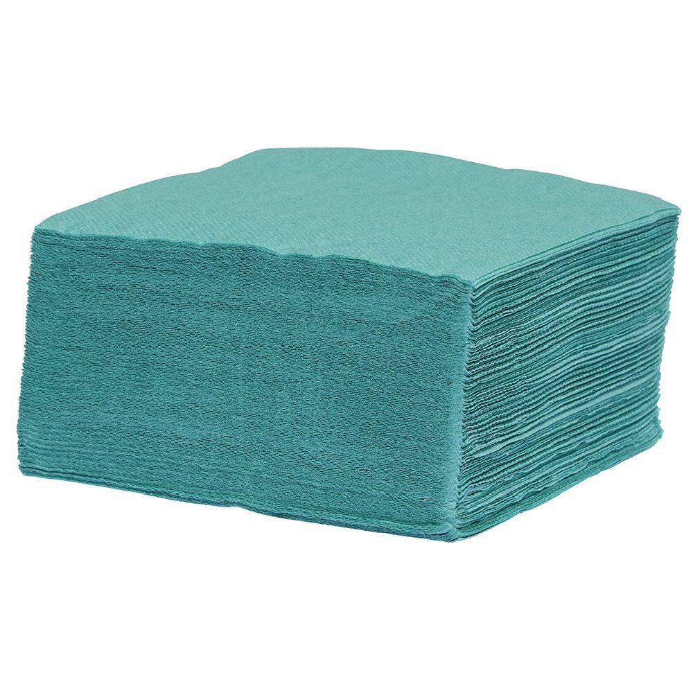 Serviette jetable 25x25 cm uni vert émeraude x40