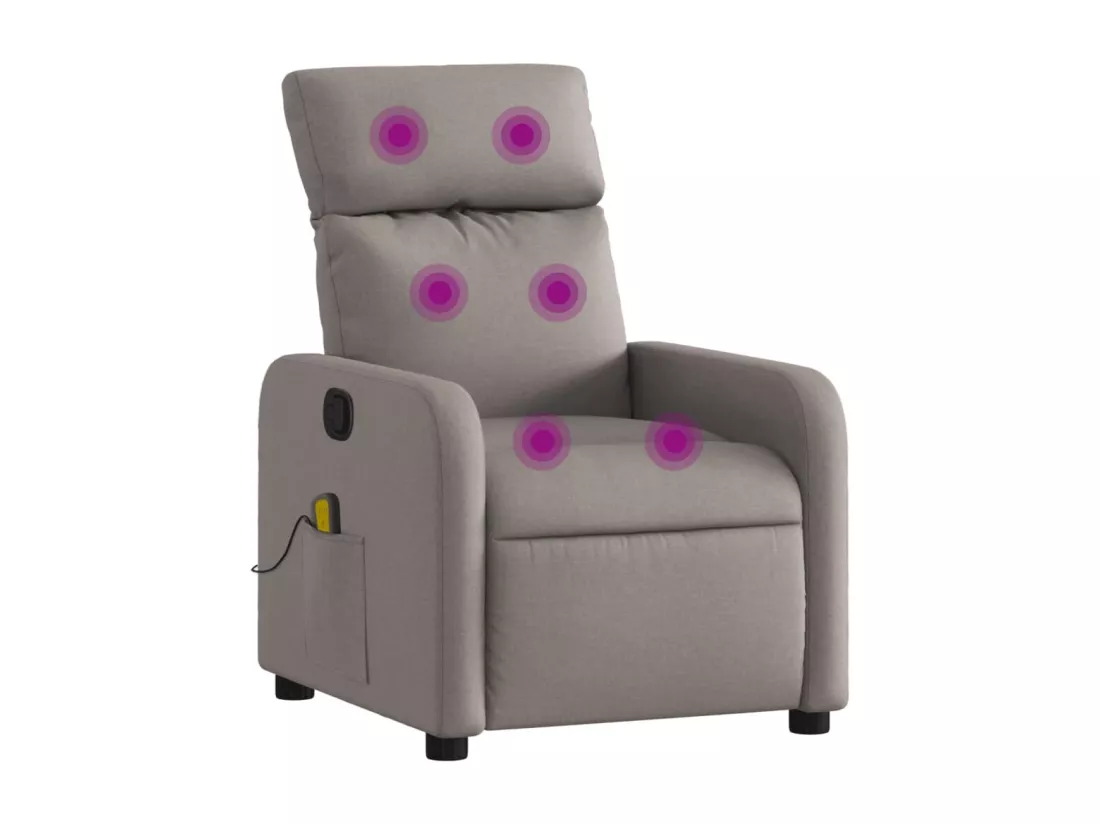 Fauteuil de massage inclinable Taupe Tissu