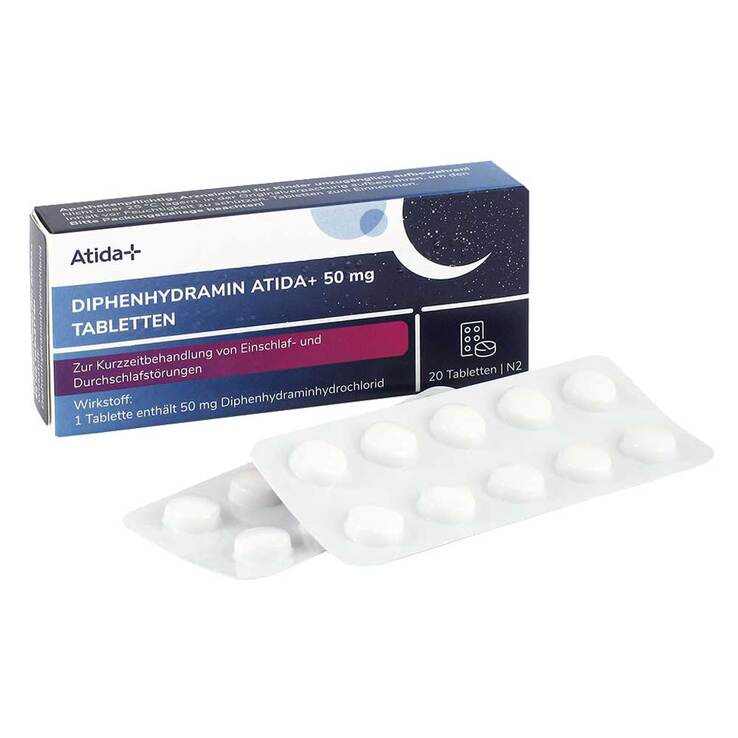 Diphenhydramin Atida+ 50 mg Schlaftabletten, 20 St