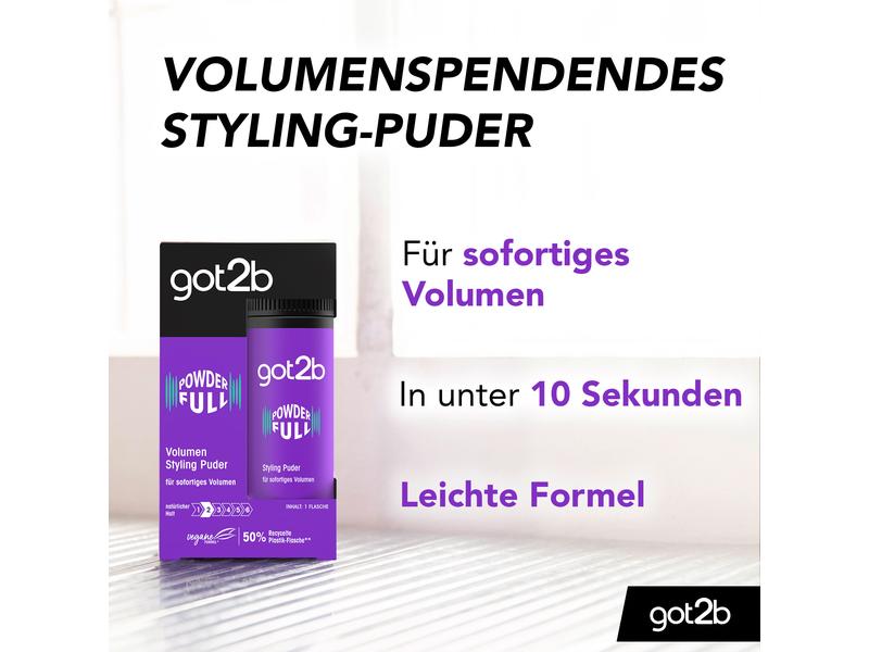 Schwarzkopf got2b Volumen Puder Full Volumania 10 g Styling Puder, Powderfull für geballtes Volumen vom Ansatz an