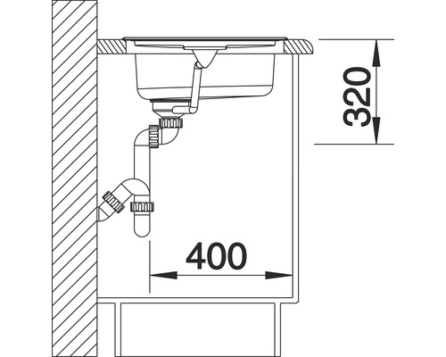 Blanco RONDOSET spoelbak 930 x 460 mm roestvrij staal geborsteld 513310
