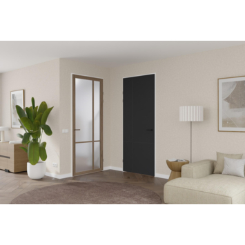 Arne & Bodil binnendeur ABE103 satijnglas - donker eiken houtlook afwerking