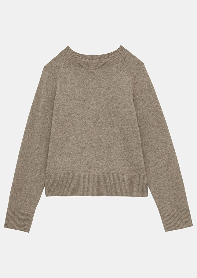 Pull Pemabeige en laine merinos et alpaga