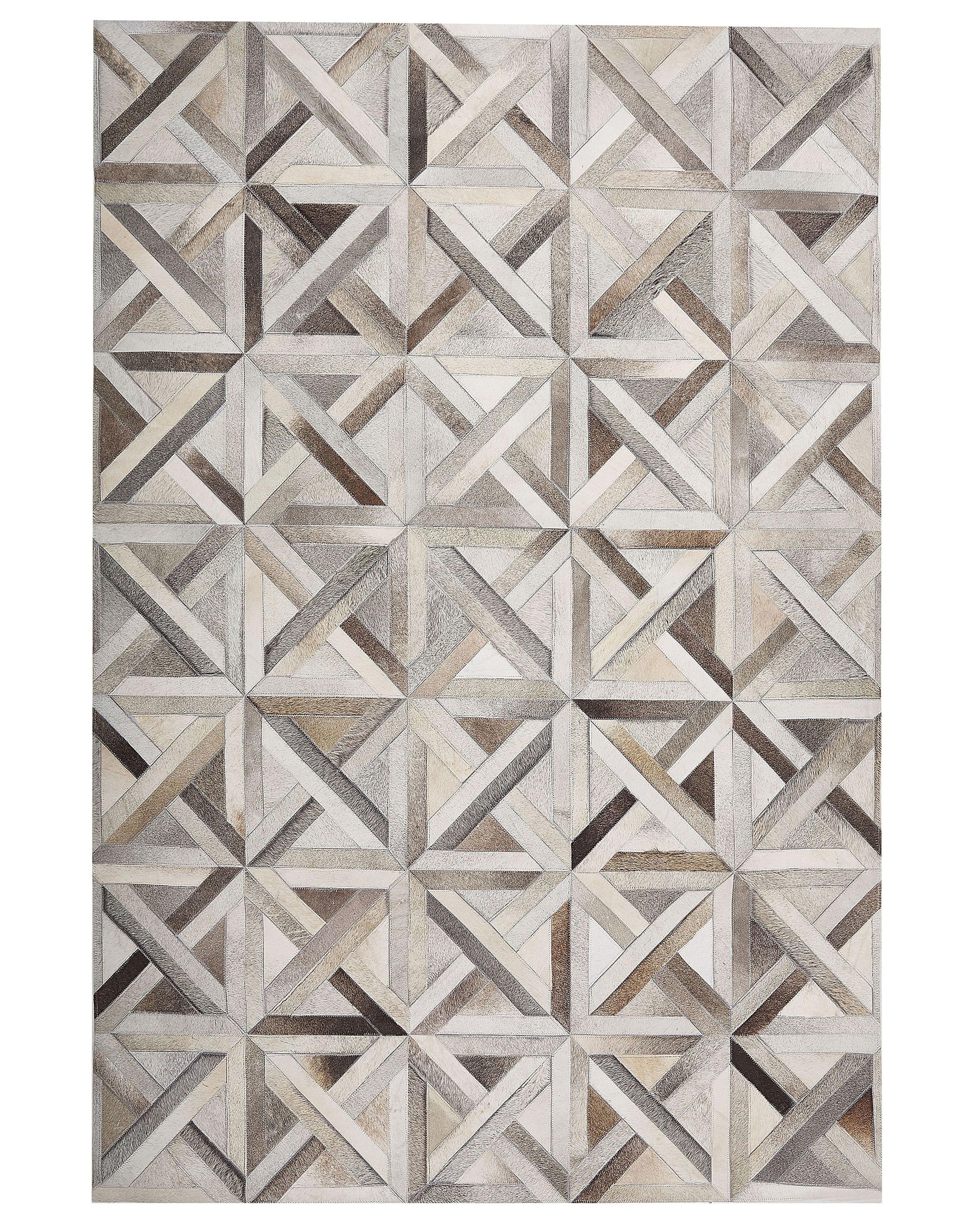 Vloerkleed TAYTAN Beige 140 x 200 cm Leer