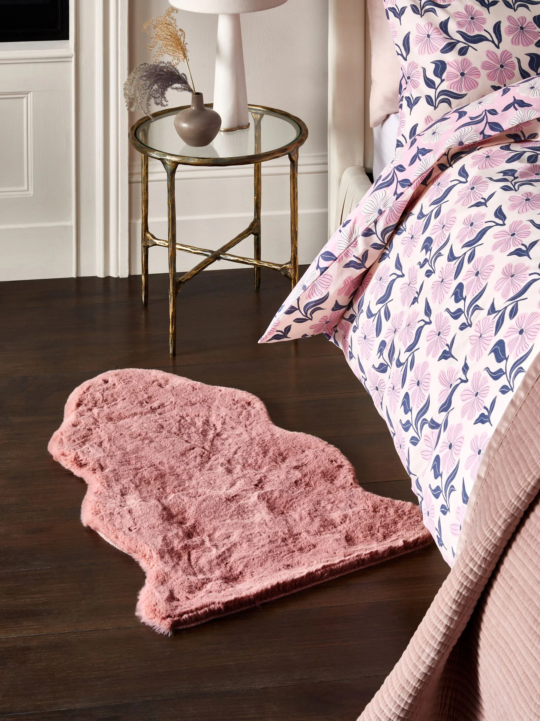 Pluche vloerkleed van imitatiebont