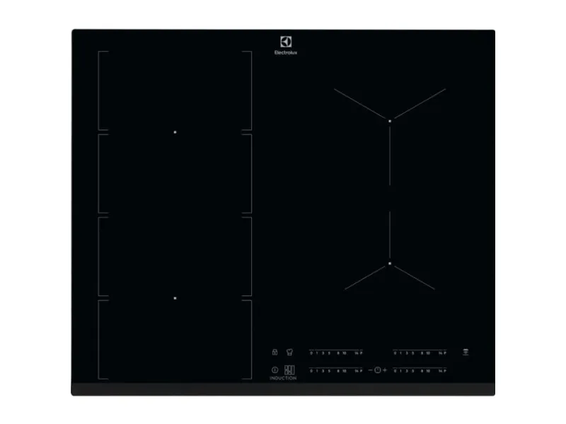 Electrolux EIV654 - Induktions kogeplade - 4 plader - Niche - bredde: 56 cm - dybde: 49 cm - med kantet front - sort