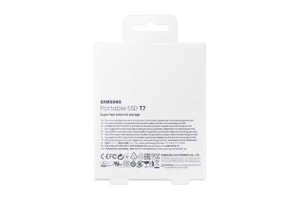 Samsung T7 MU-PC2T0T - SSD - krypteret - 2 TB - ekstern (bærbar) - USB 3.2 Gen 2 (USB-C stikforbindelse) - 256-bit AES - titan grå