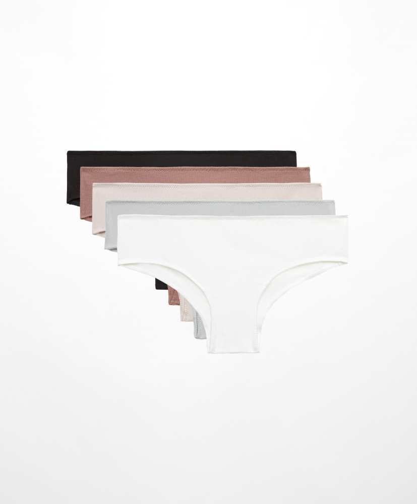 pares de calcinhas tipo culote em algodão canelado