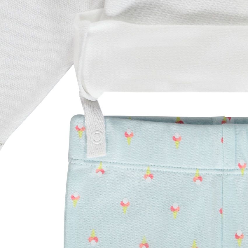Set pyjama 2 pièces puff print glace pailletée pour bébé fille - Blanc