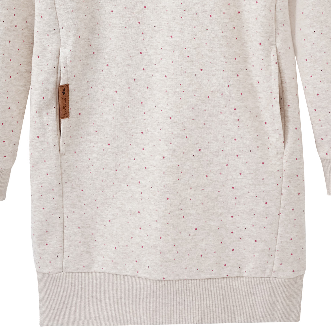 Yigga Mädchen Sweatkleid mit Schalkragen creme